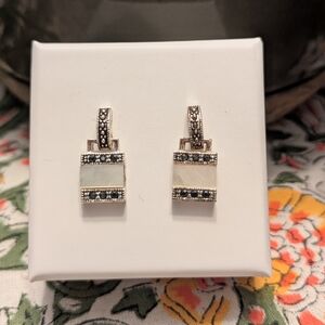 Elegant Silver and Black Earrings